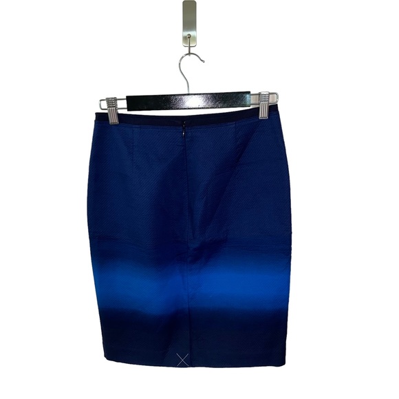 NWT LOFT Skirt Dip Dye Pencil Midi Blue Size 2 Petite - Picture 2 of 5
